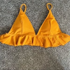 Yellow Ruffle Triangle Bikini Top Size XXL